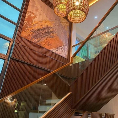 Hình ảnh thi công hoàn thiện Mẫu tấm Nano và Mẫu tấm lam sóng